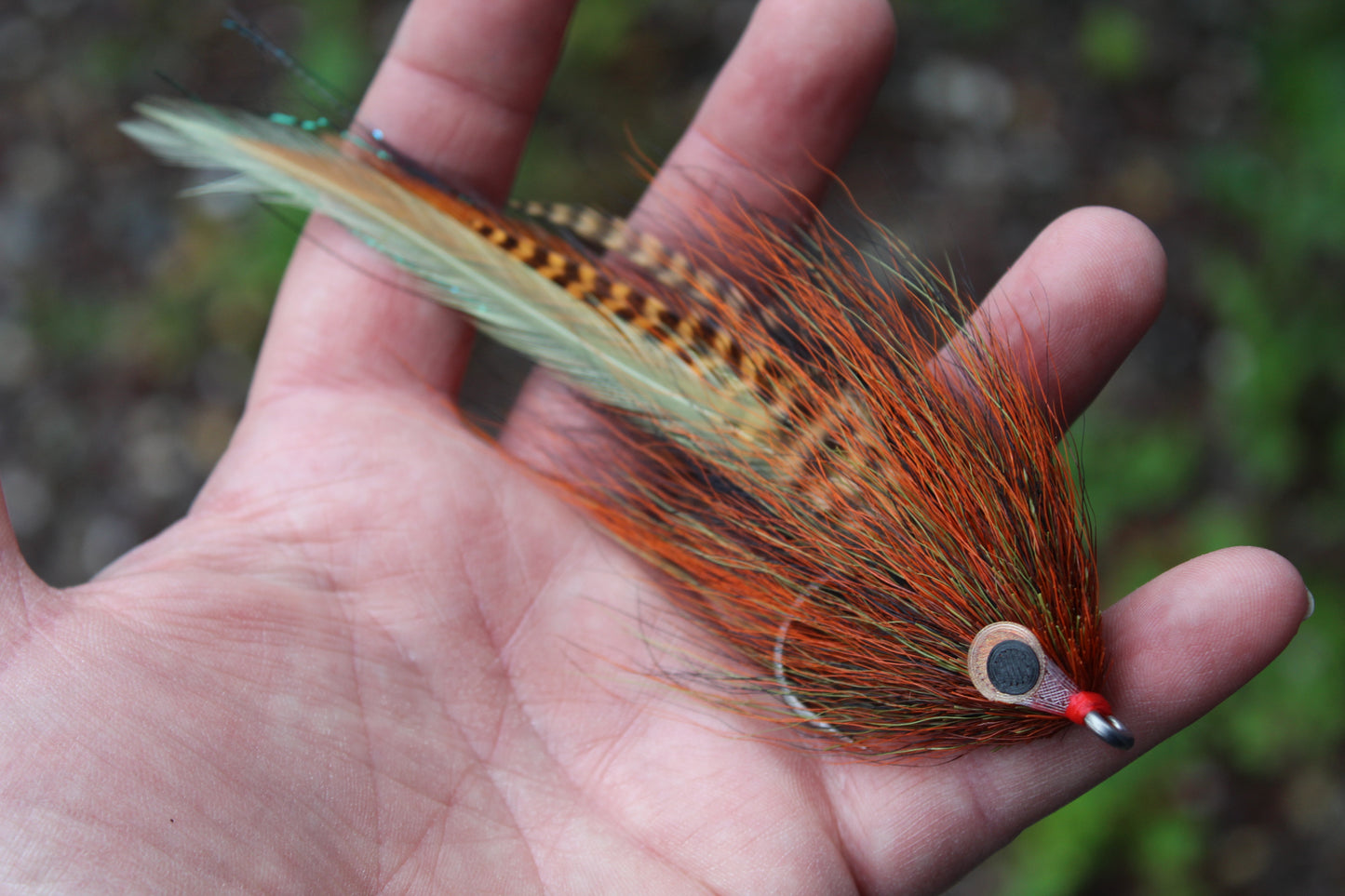 Bucktail Brush Fly #5/0 SA270 -Olive Black and Orange