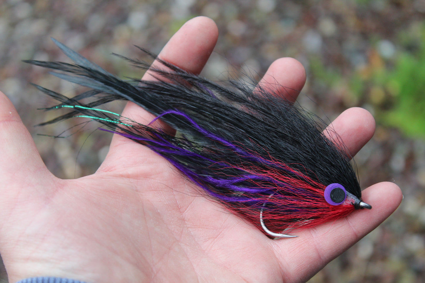 Bulk head hollow #5/0 SA270 -Black Purple and red