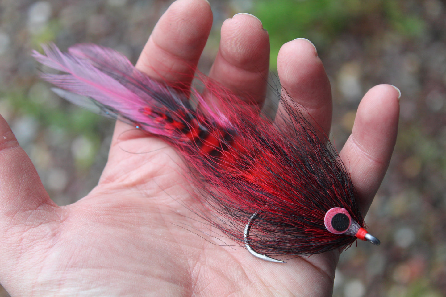 Bucktail Brush Fly #5/0 SA270 -Black Red