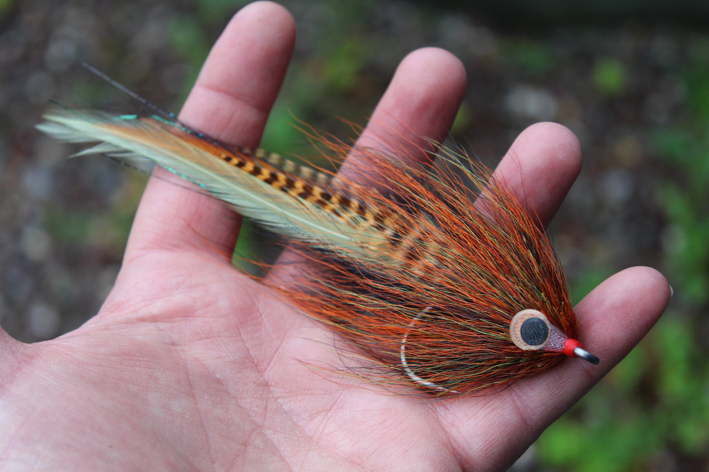 Bucktail Brush Fly #5/0 SA270 -Olive Black and Orange